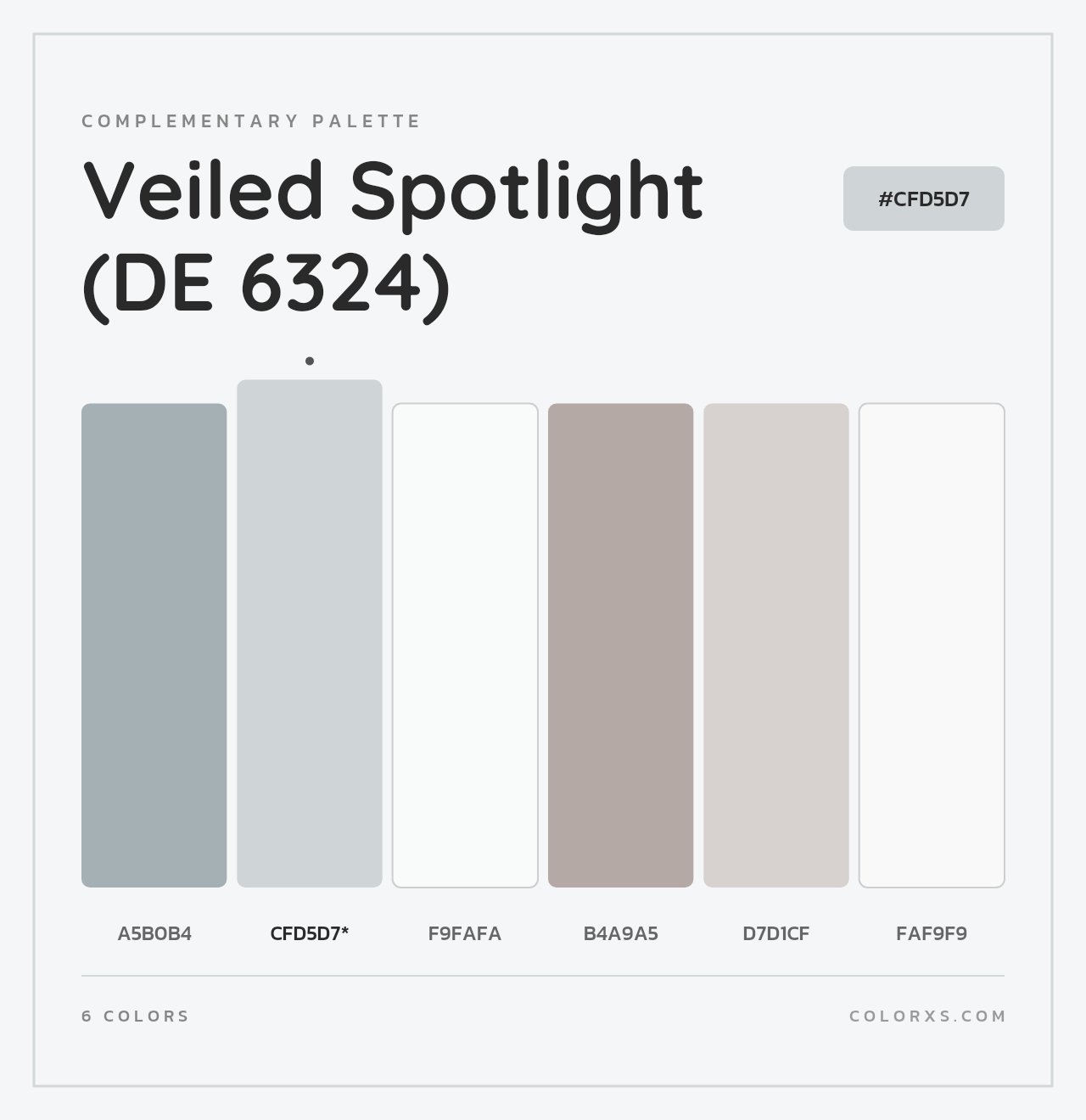 Veiled Spotlight (DE 6324) - Complementary Color Palette