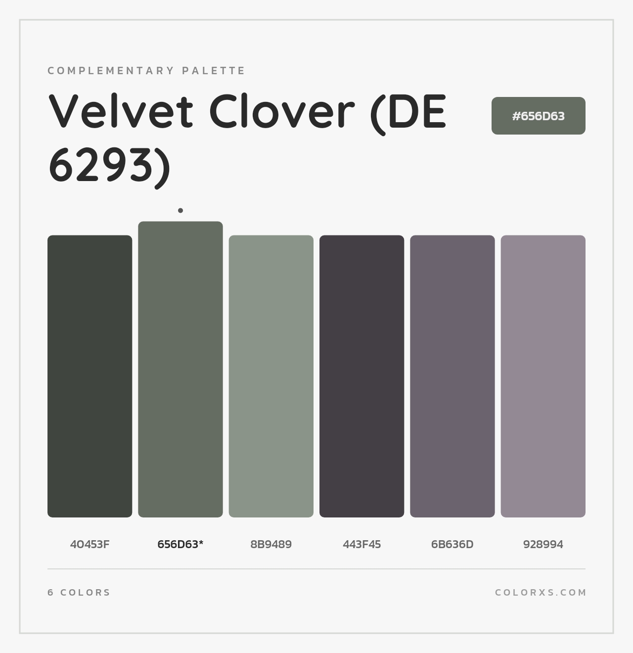 Velvet Clover (DE 6293) - Complementary Color Palette