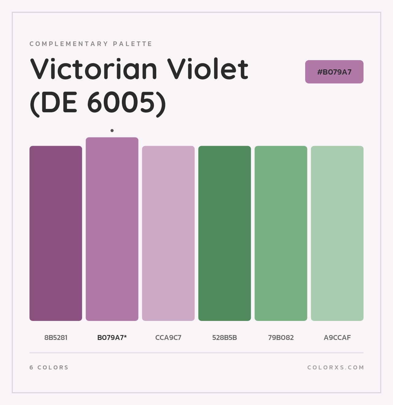 Victorian Violet (DE 6005) - Complementary Color Palette