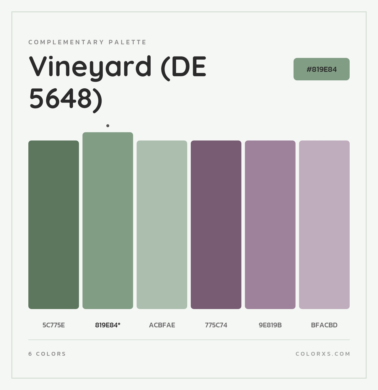 Vineyard (DE 5648) - Complementary Color Palette
