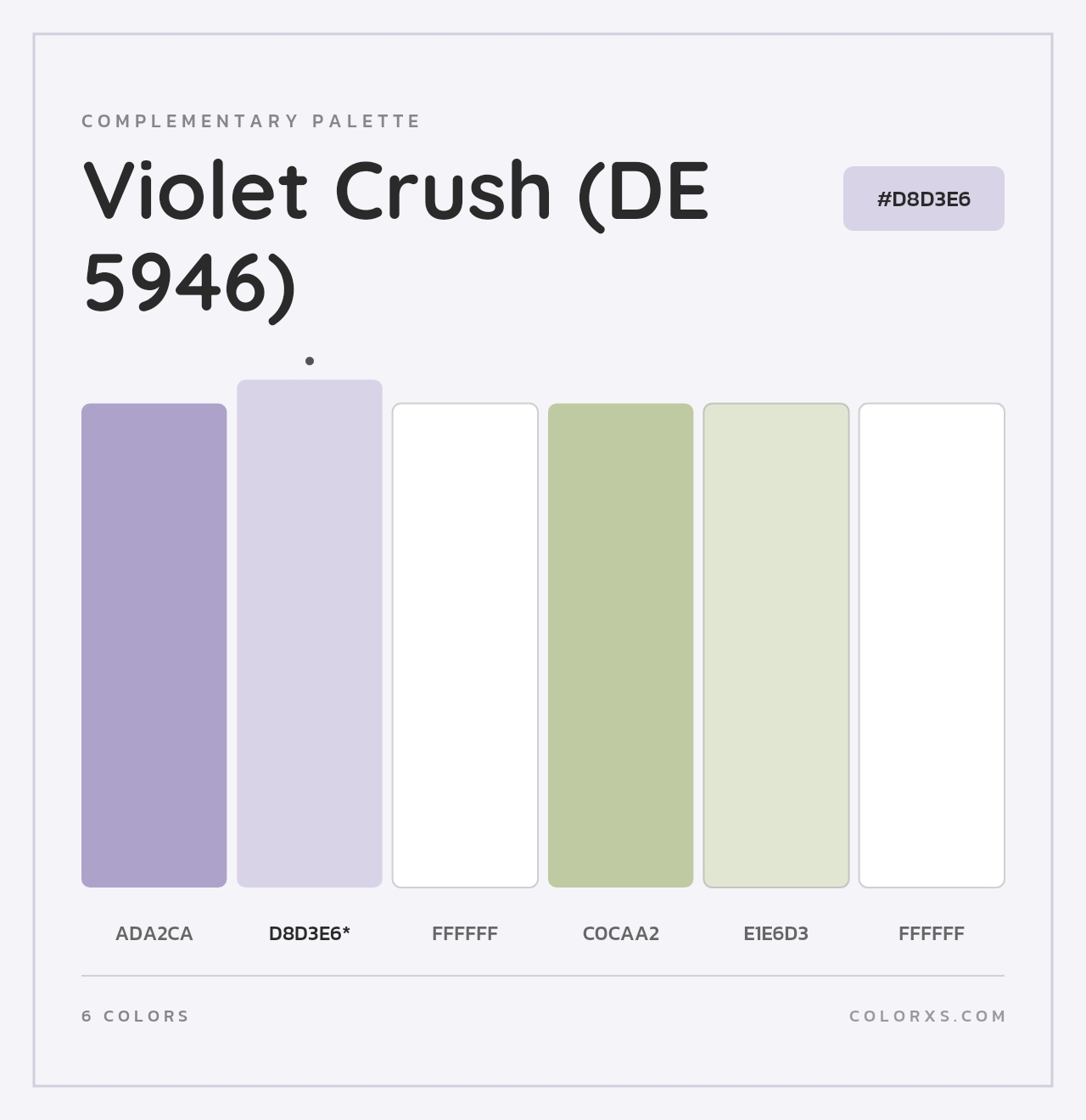 Violet Crush (DE 5946) - Complementary Color Palette