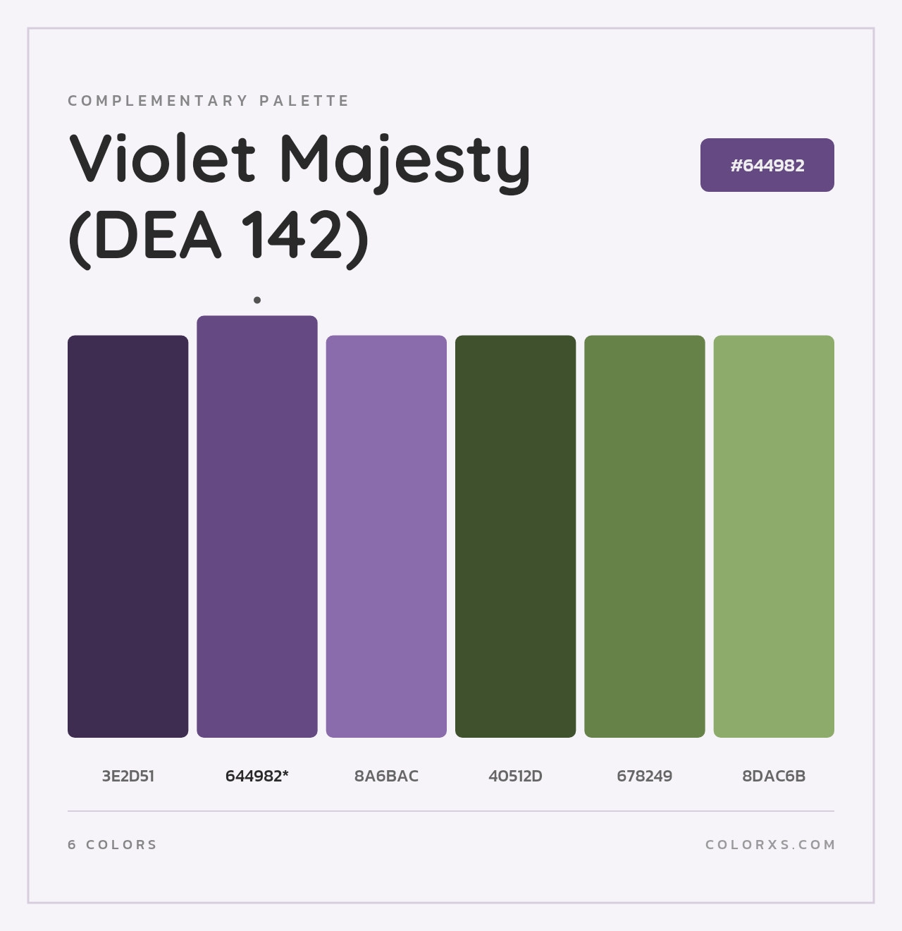 Violet Majesty (DEA 142) - Complementary Color Palette