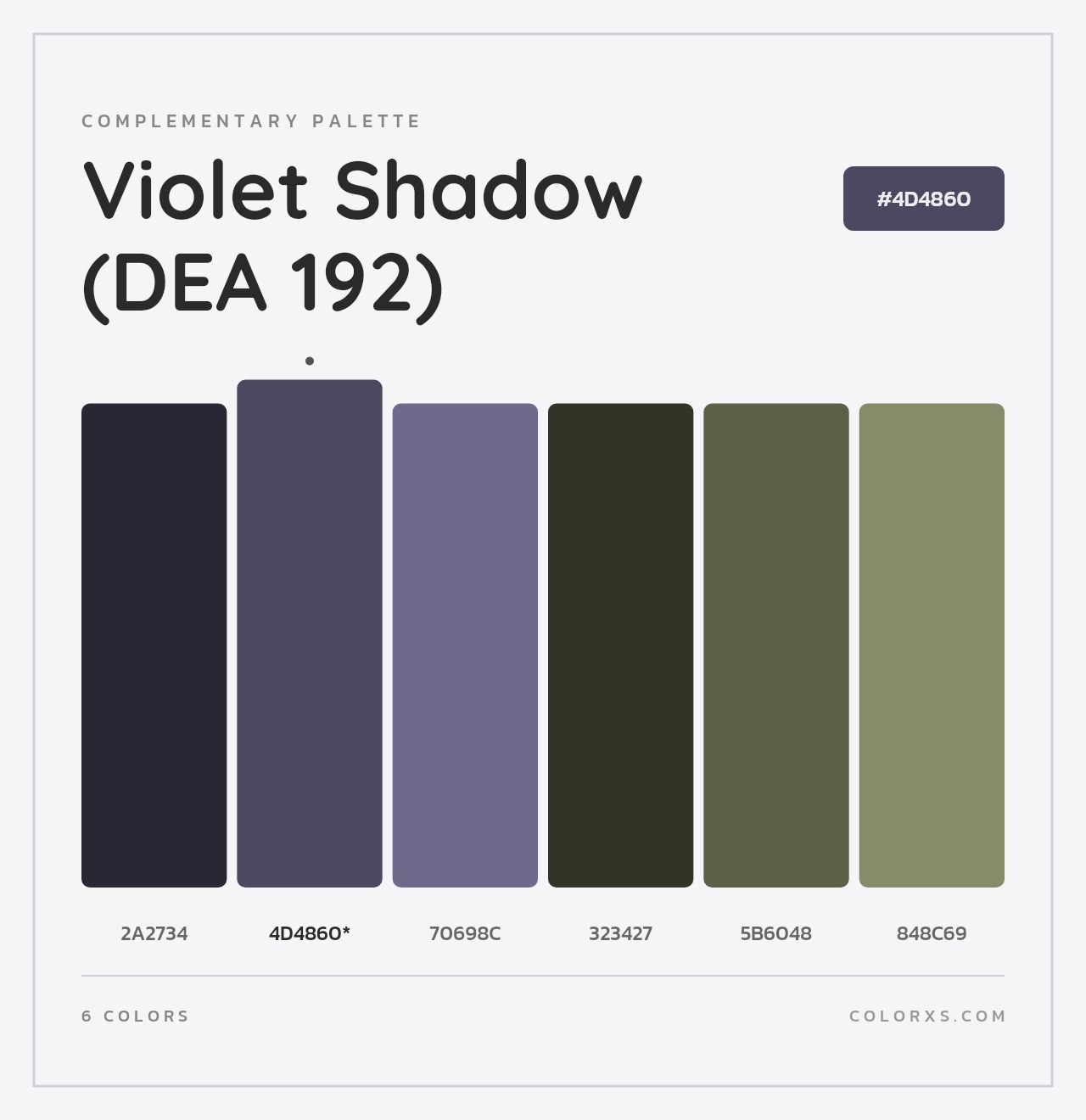 Violet Shadow (DEA 192) - Complementary Color Palette