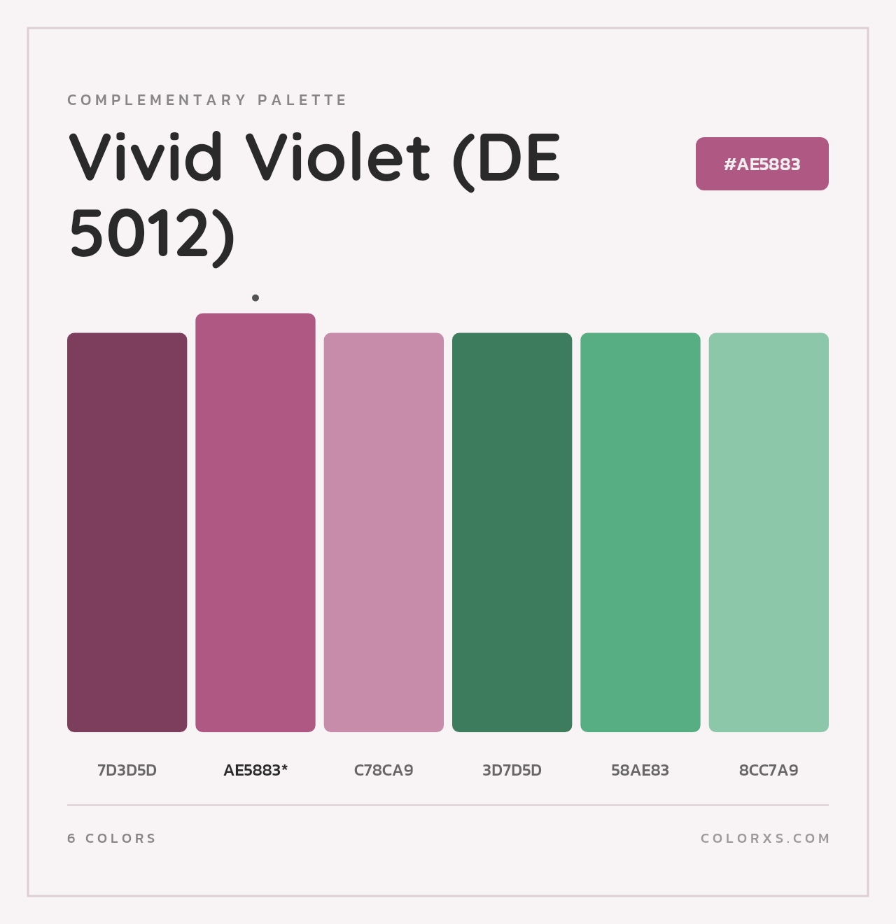 Vivid Violet (DE 5012) - Complementary Color Palette