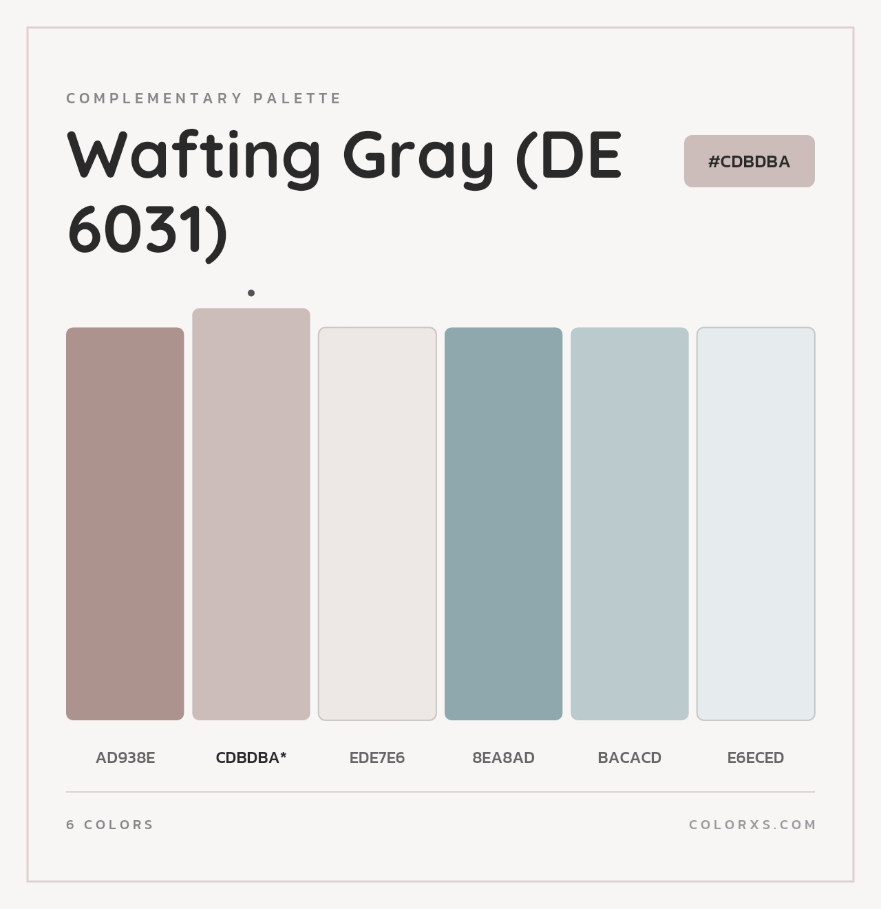 Wafting Gray (DE 6031) - Complementary Color Palette