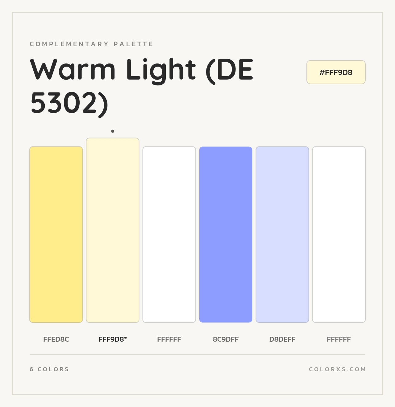 Warm Light (DE 5302) - Complementary Color Palette