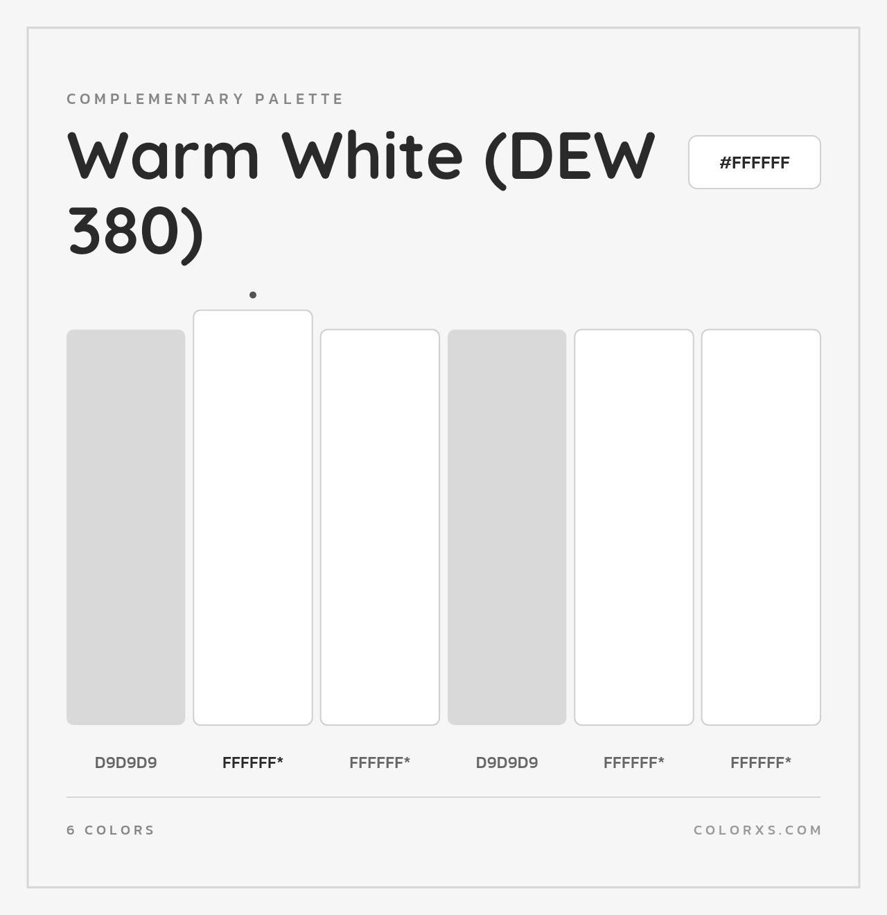 Warm White (DEW 380) - Complementary Color Palette