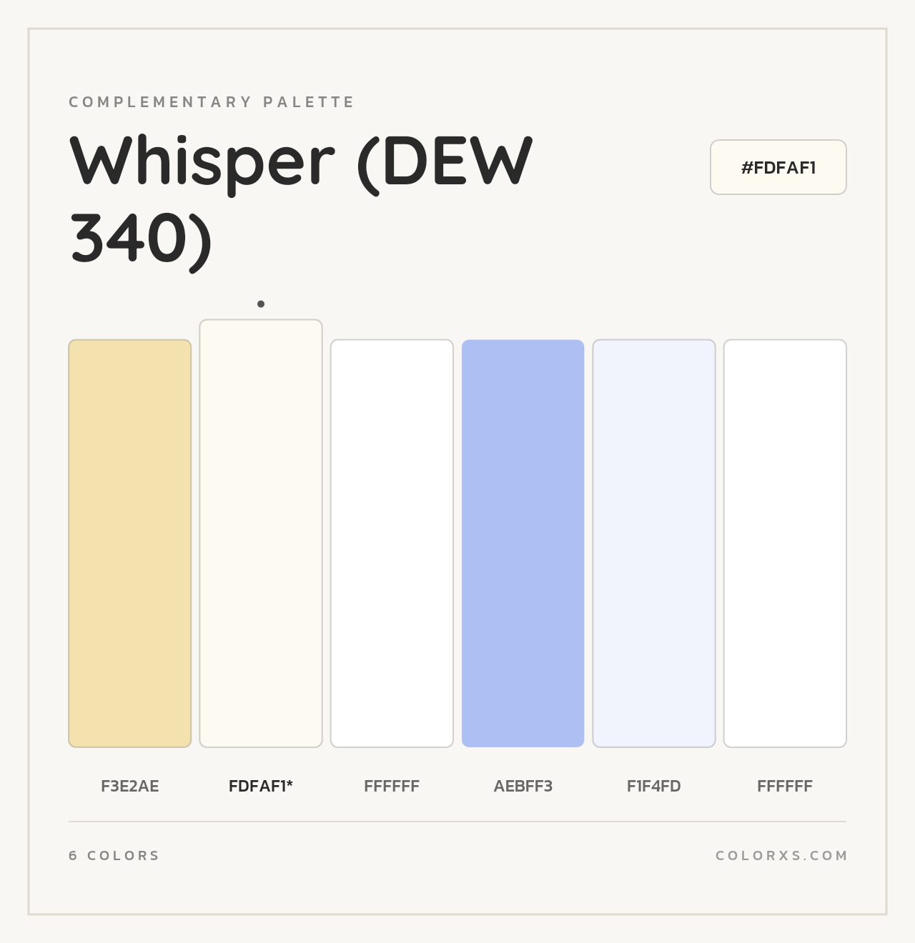 Whisper (DEW 340) - Complementary Color Palette