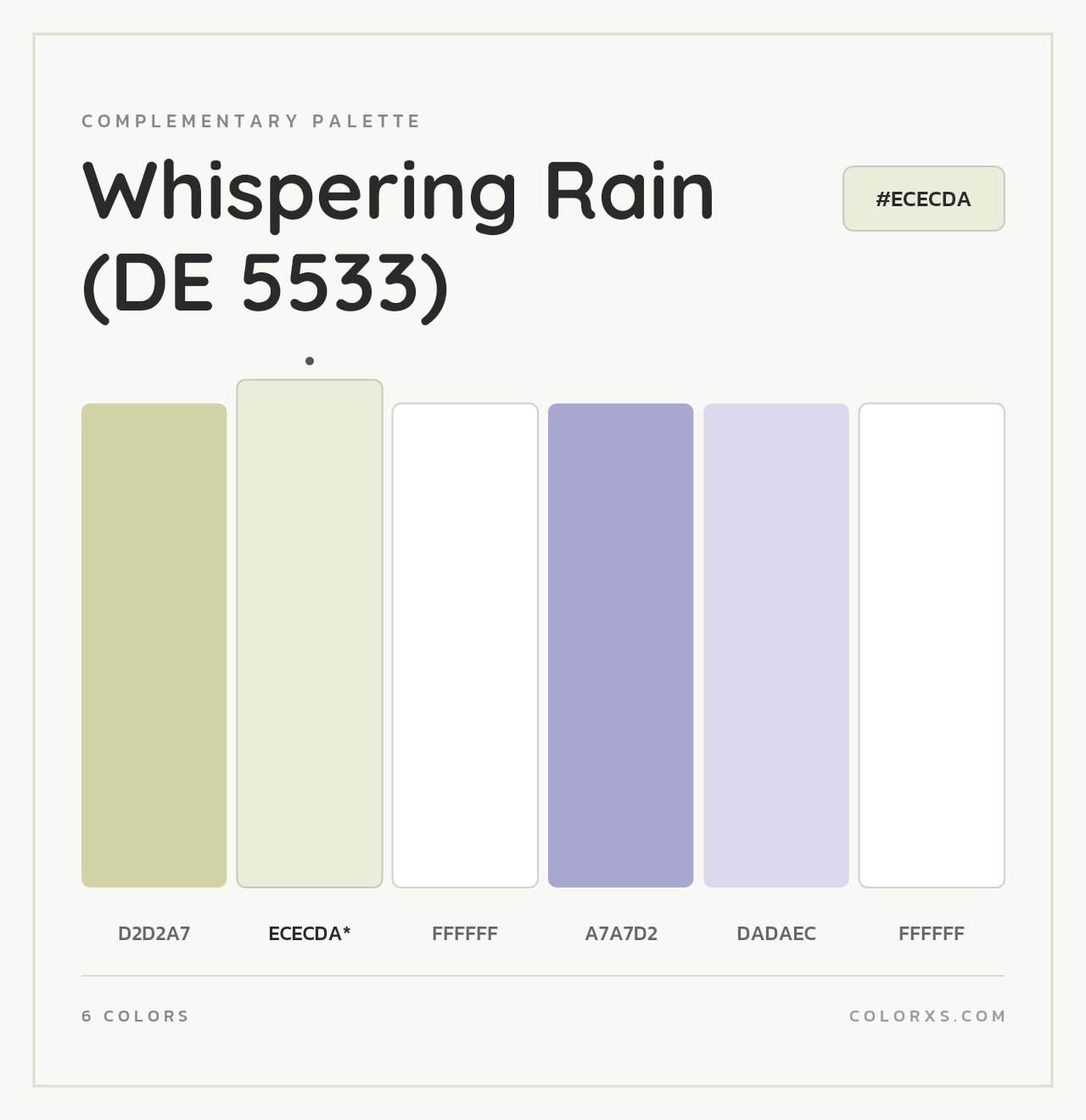 Whispering Rain (DE 5533) - Complementary Color Palette