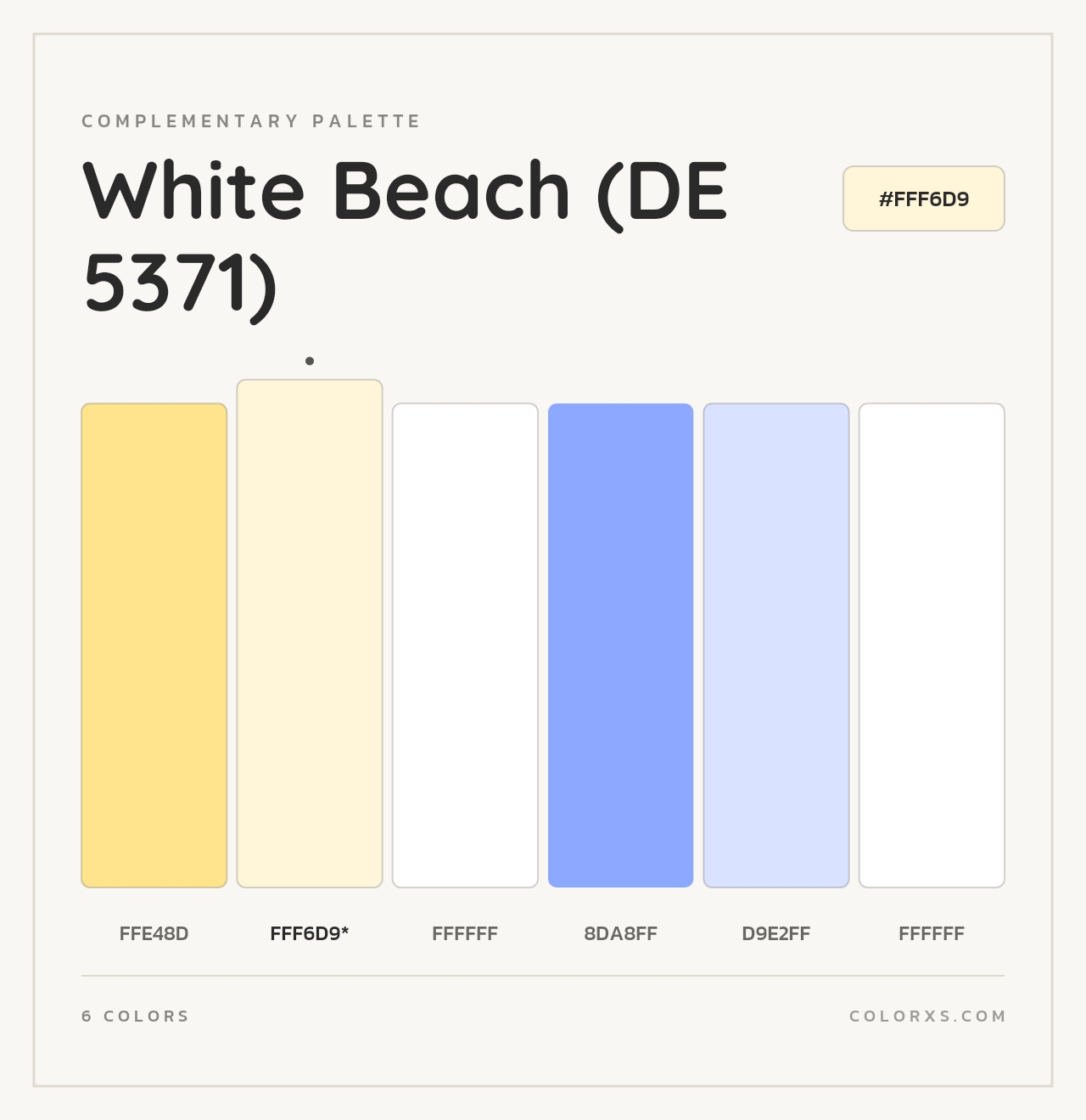 White Beach (DE 5371) - Complementary Color Palette