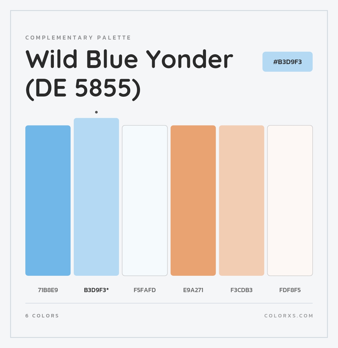 Wild Blue Yonder (DE 5855) - Complementary Color Palette
