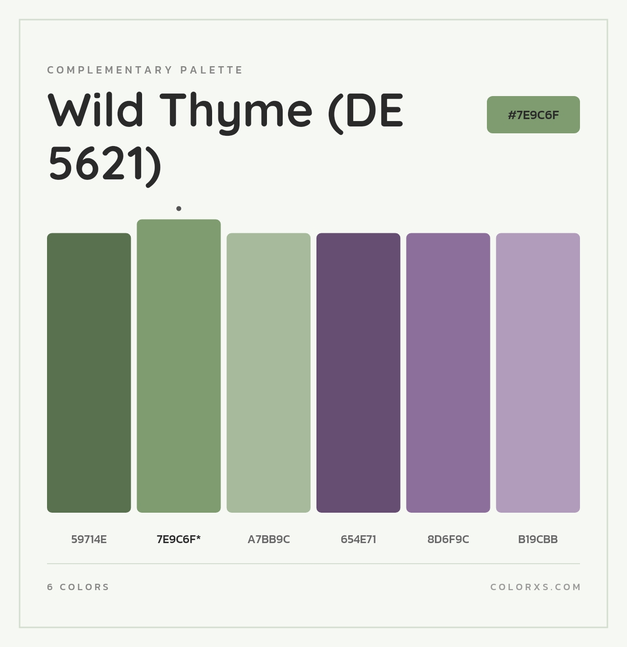 Wild Thyme (DE 5621) - Complementary Color Palette