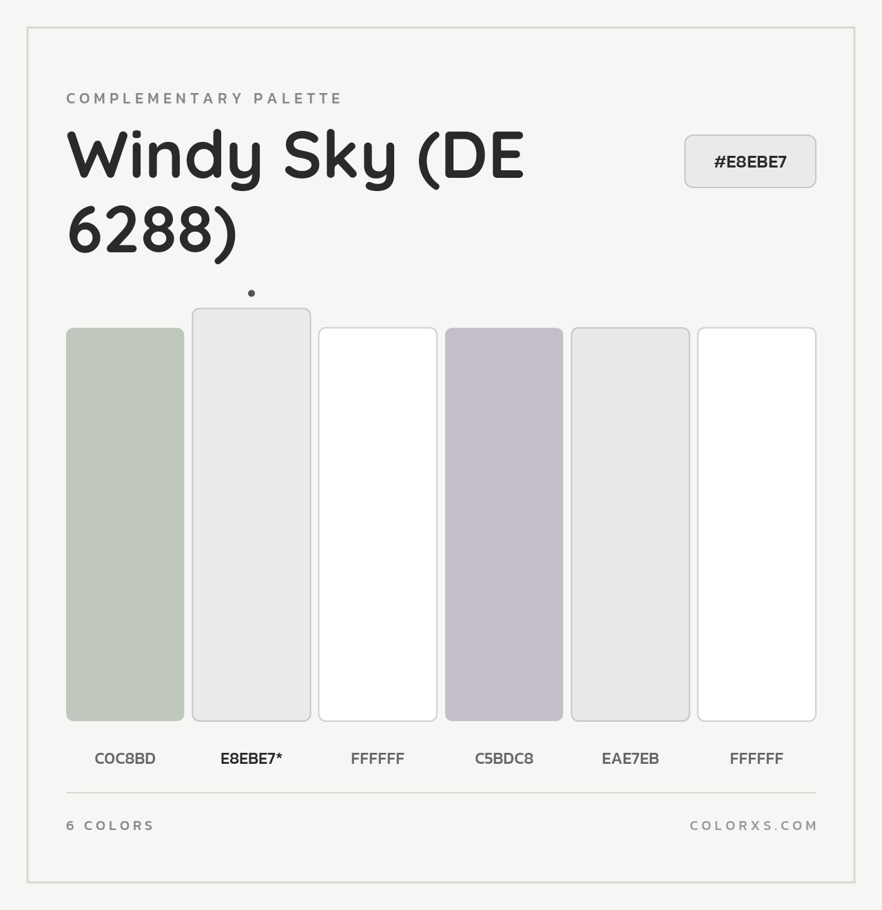Windy Sky (DE 6288) - Complementary Color Palette