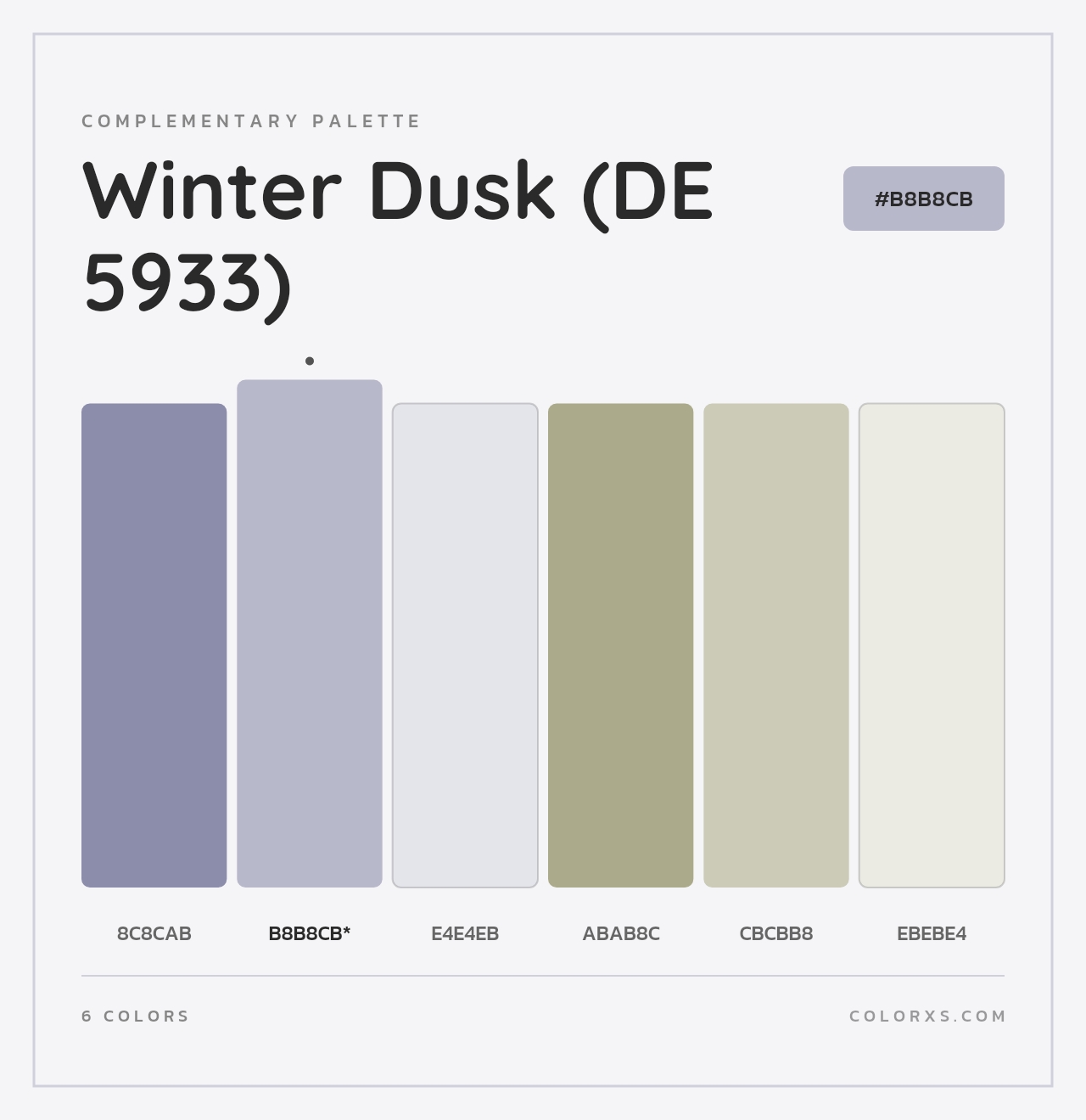 Winter Dusk (DE 5933) - Complementary Color Palette