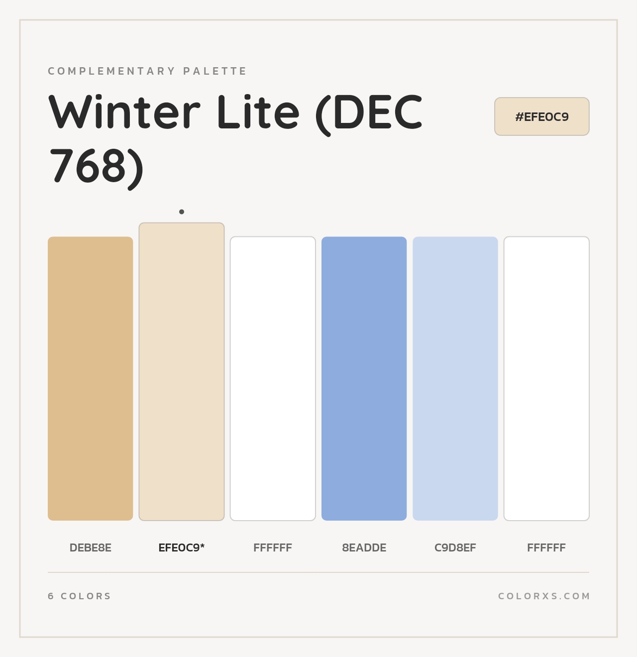 Winter Lite (DEC 768) - Complementary Color Palette