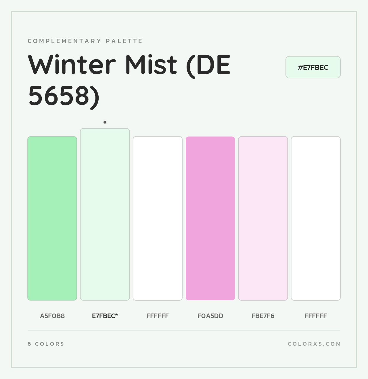 Winter Mist (DE 5658) - Complementary Color Palette