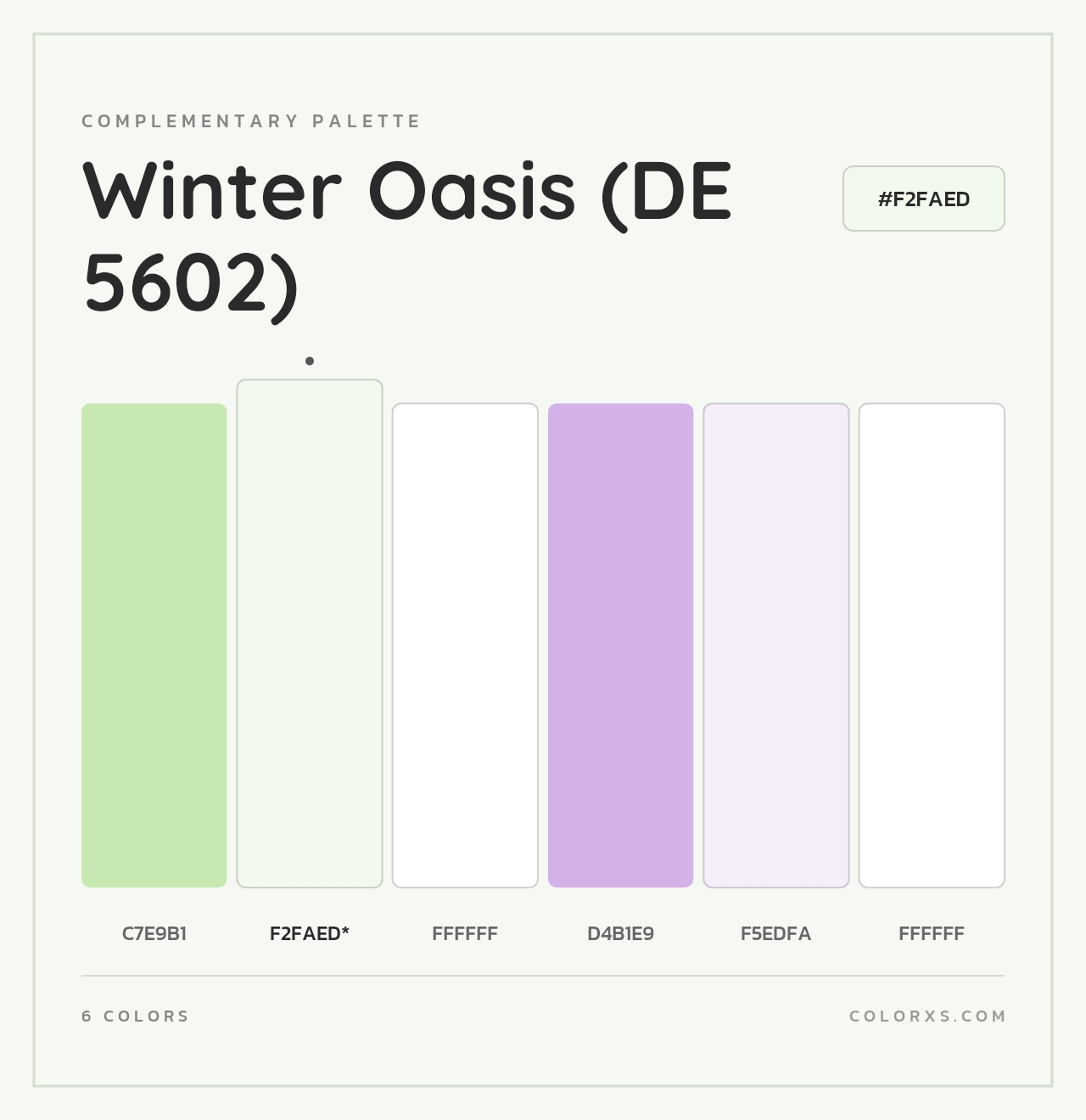 Winter Oasis (DE 5602) - Complementary Color Palette