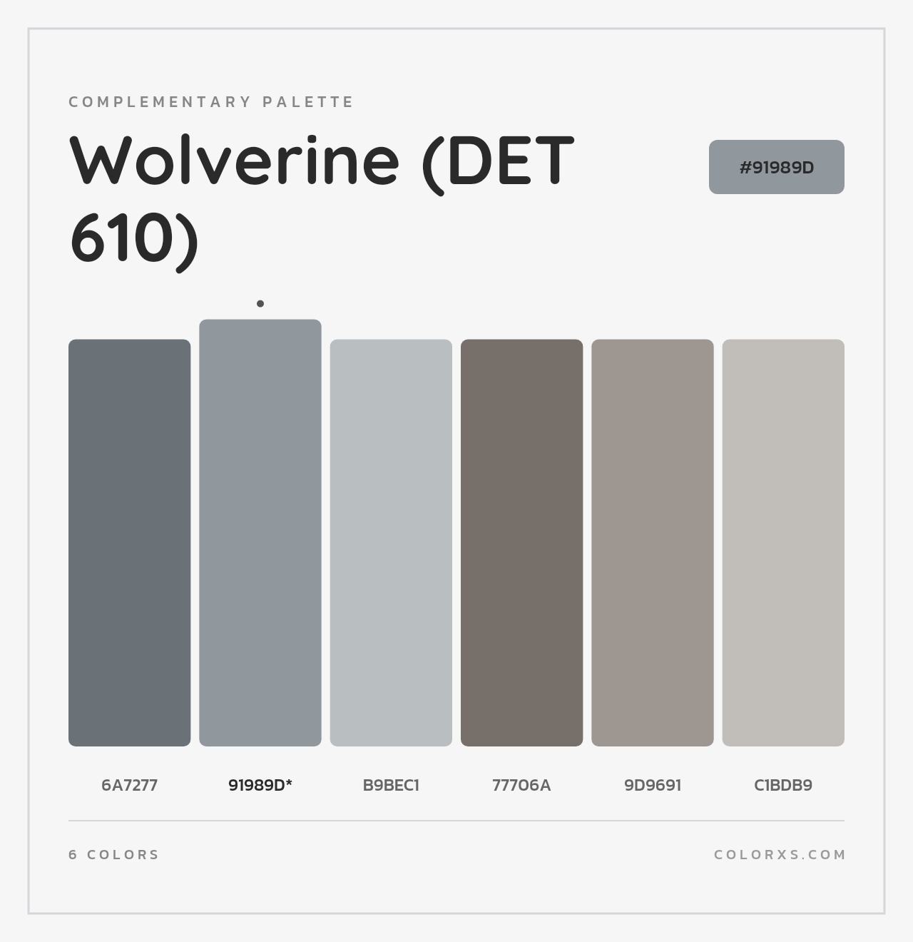 Wolverine (DET 610) - Complementary Color Palette