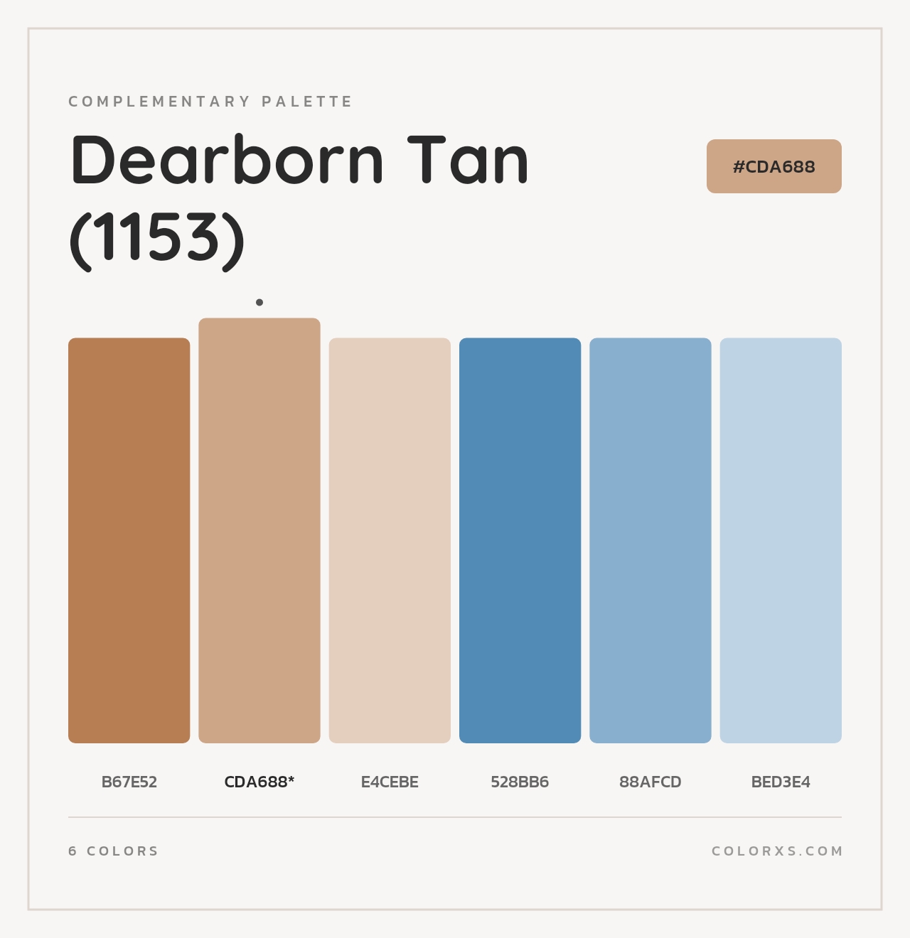 Dearborn Tan (1153) - Complementary Color Palette