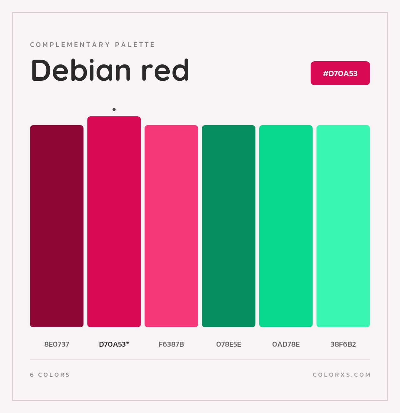 Debian red - Complementary Color Palette