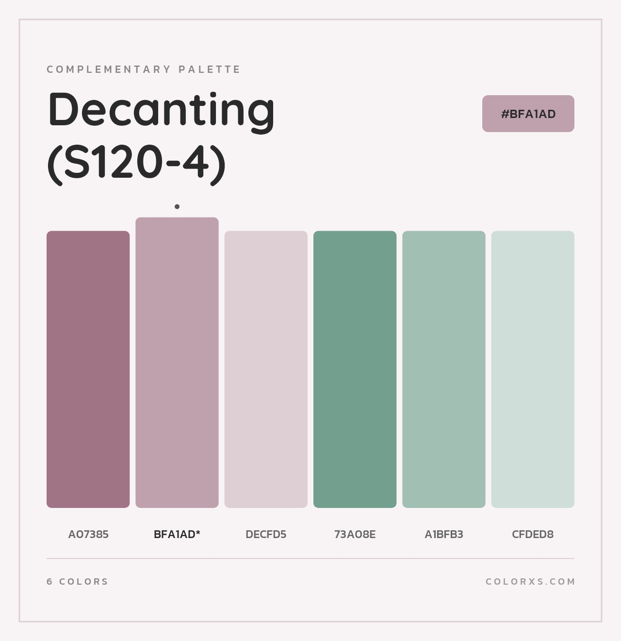 Decanting (S120-4) - Complementary Color Palette