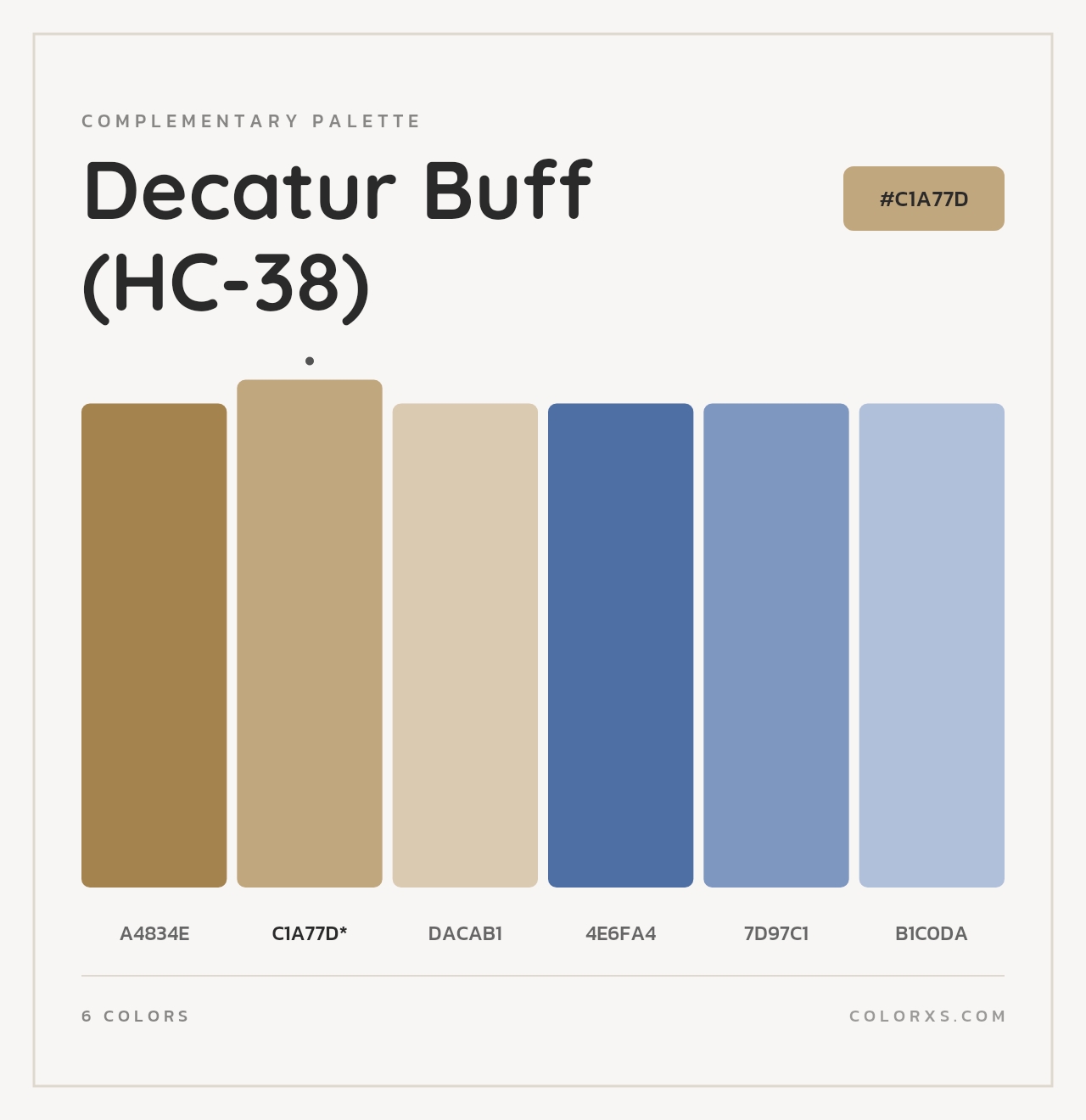 Decatur Buff (HC-38) - Complementary Color Palette