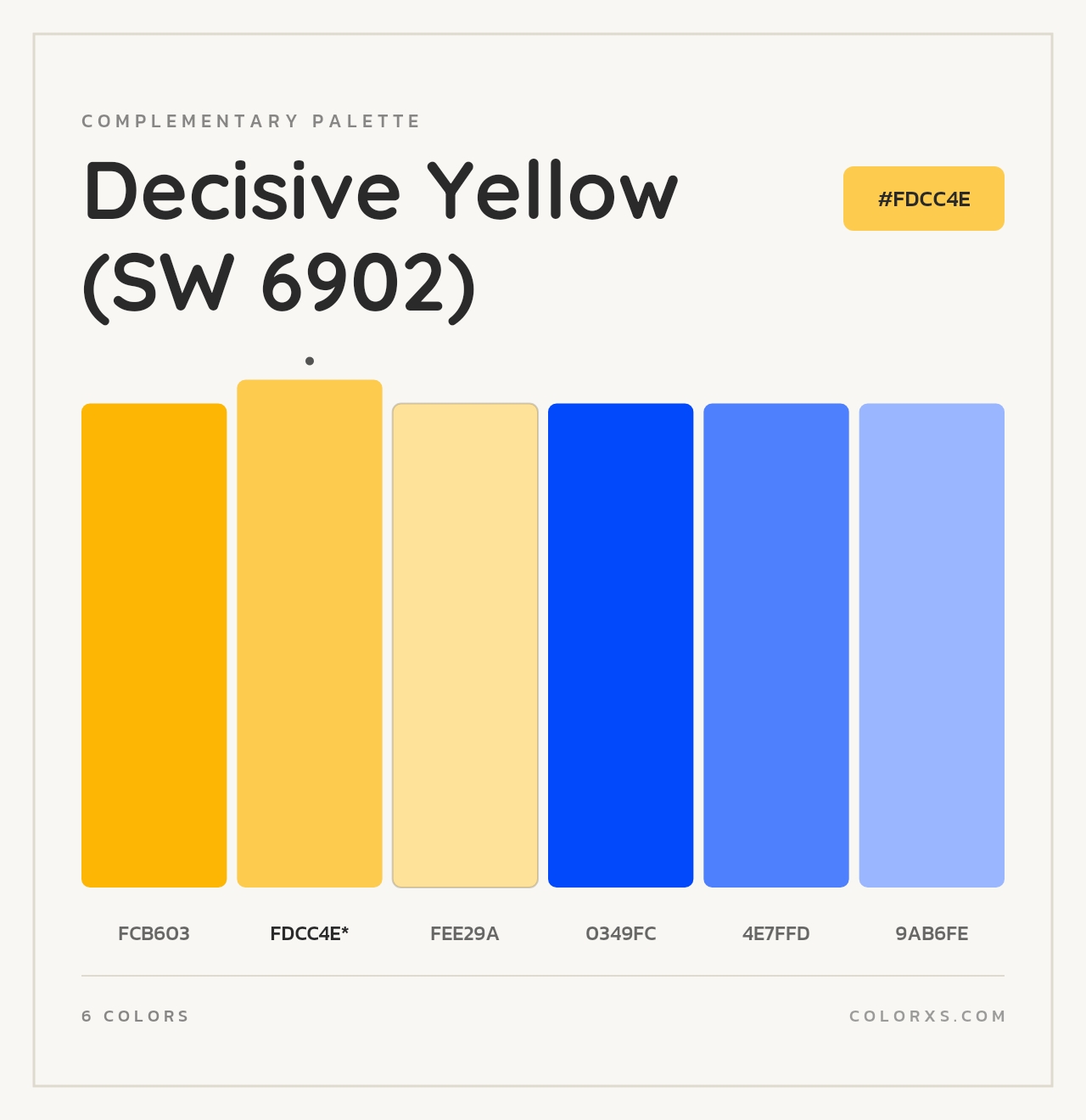 Decisive Yellow (SW 6902) - Complementary Color Palette