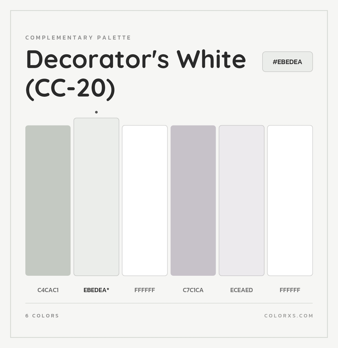 Decorator's White (CC-20) - Complementary Color Palette