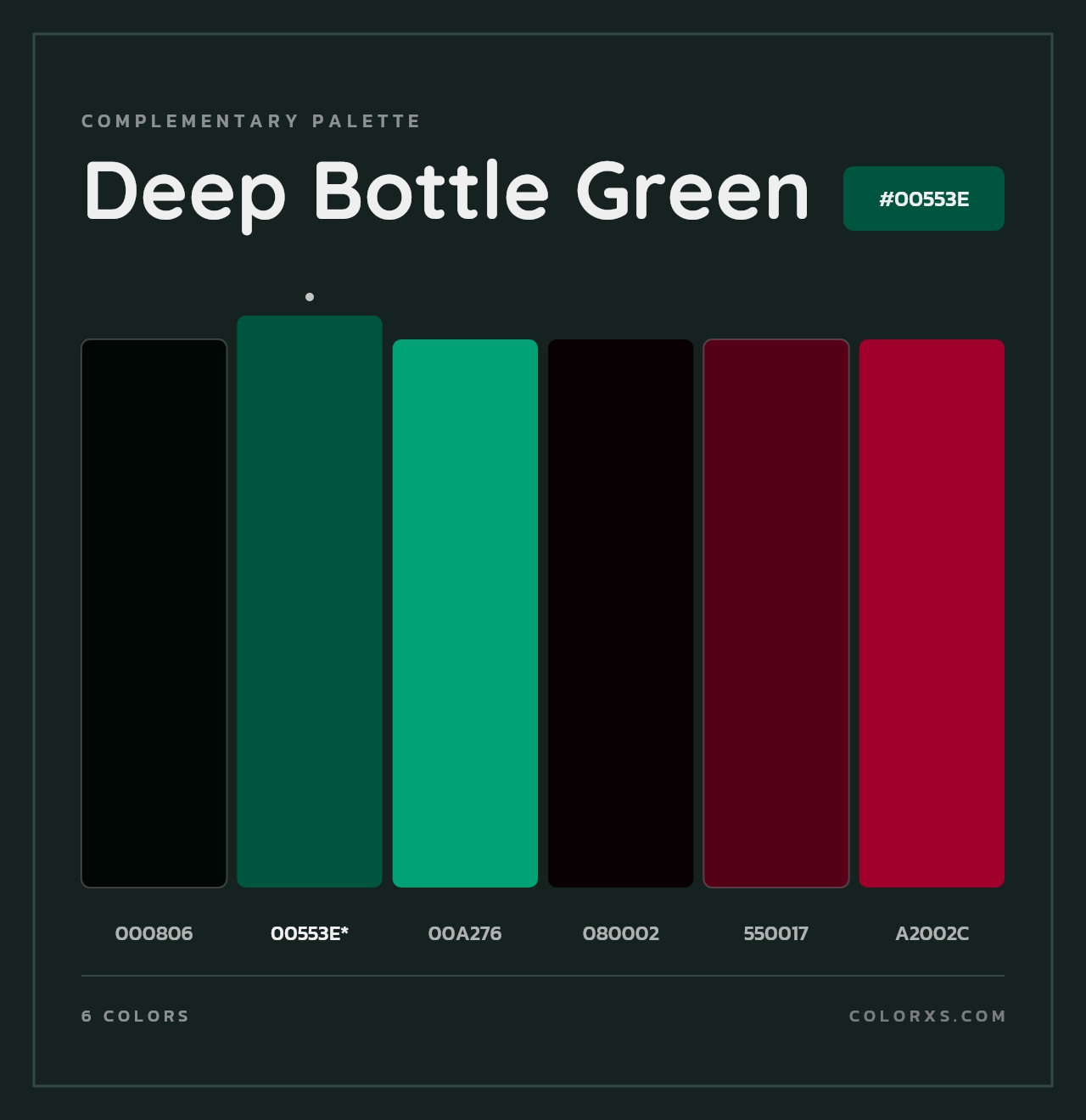 Deep Bottle Green - Complementary Color Palette