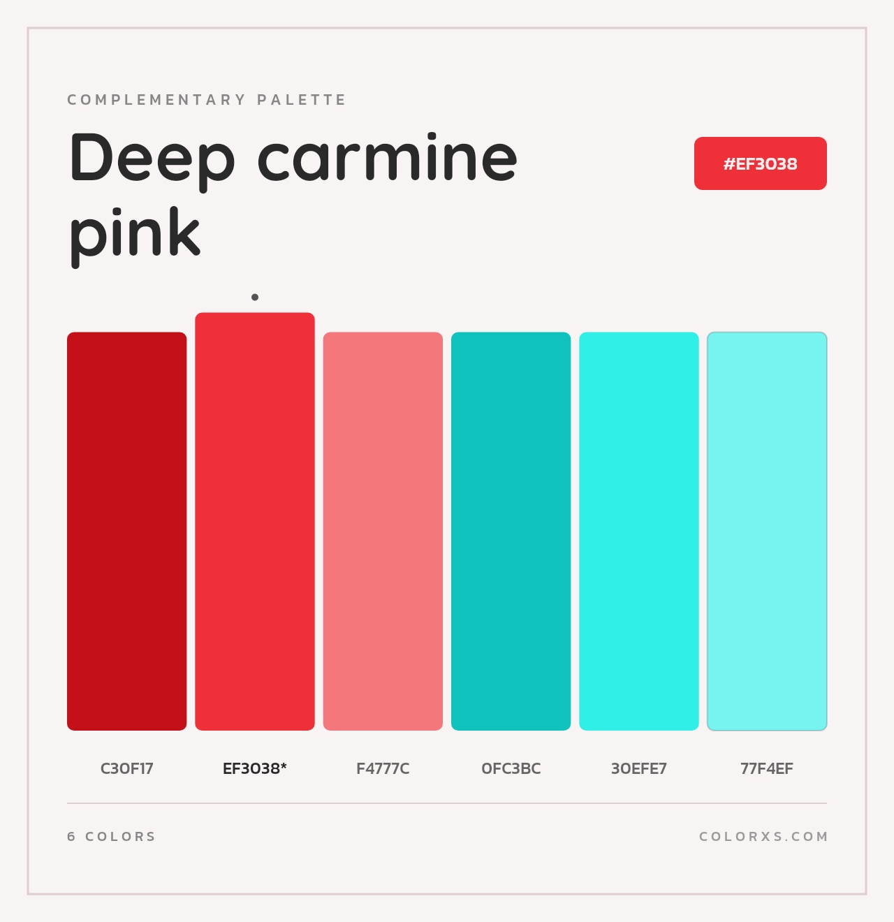 Deep carmine pink - Complementary Color Palette