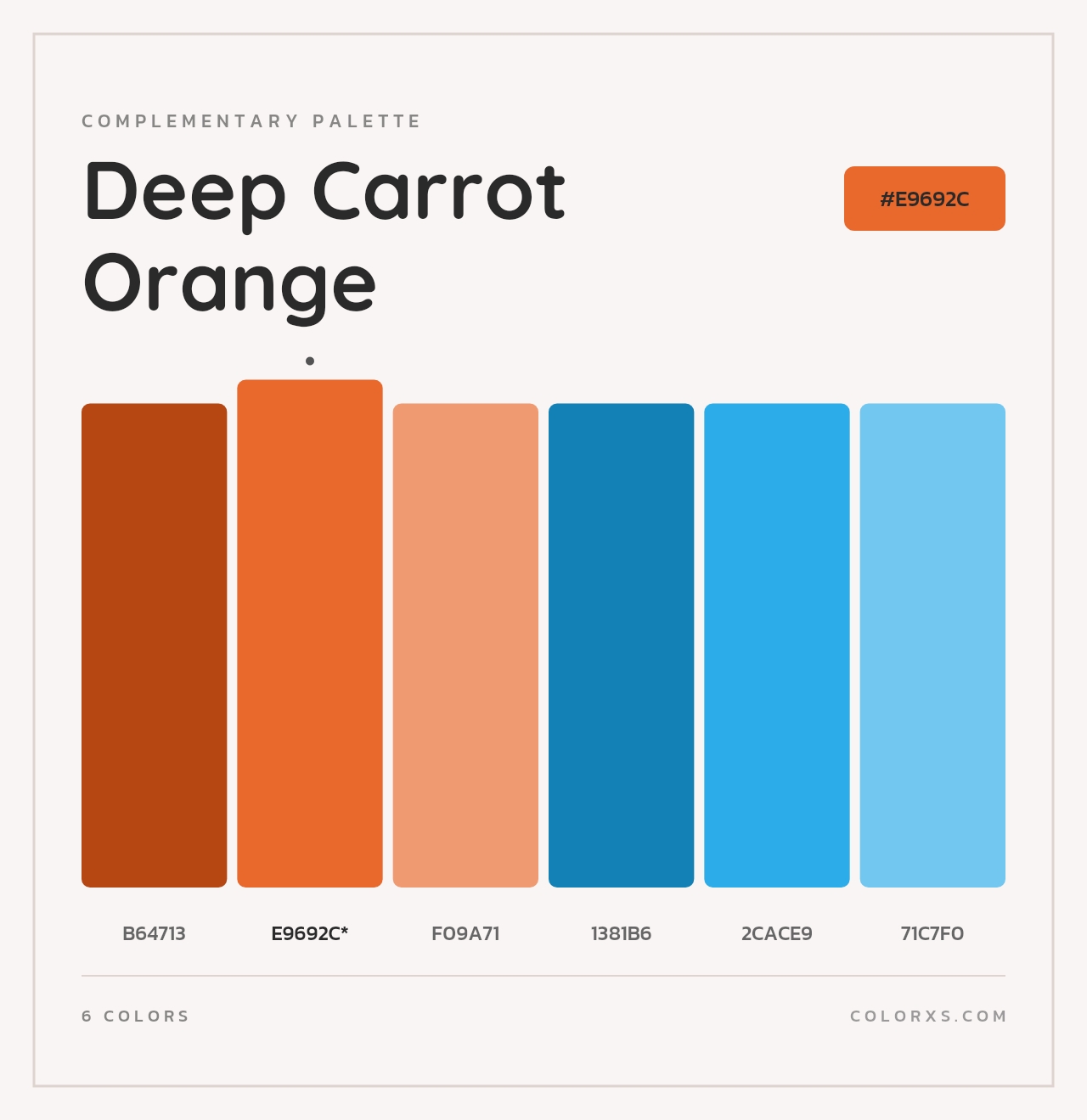 Deep Carrot Orange - Complementary Color Palette