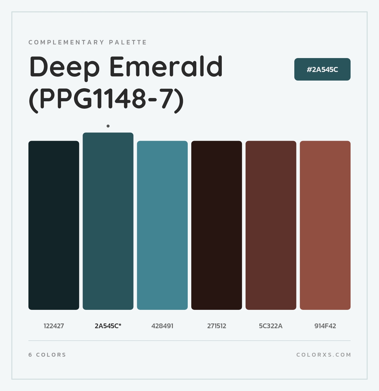 Deep Emerald (PPG1148-7) - Complementary Color Palette
