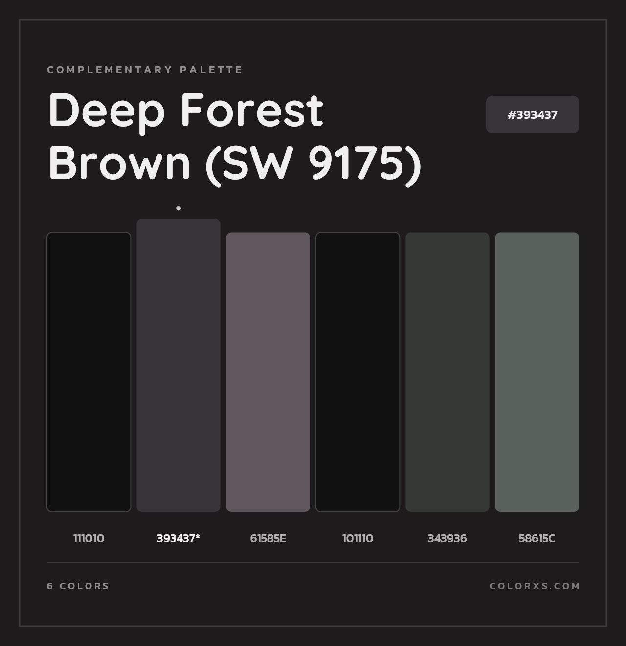 Deep Forest Brown (SW 9175) - Complementary Color Palette
