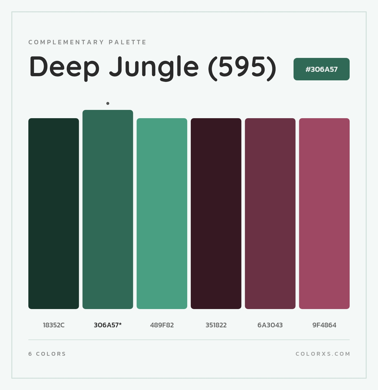 Deep Jungle (595) - Complementary Color Palette
