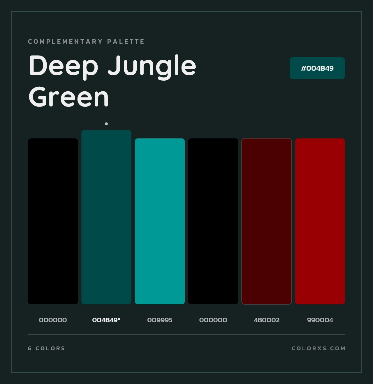 Deep Jungle Green - Complementary Color Palette