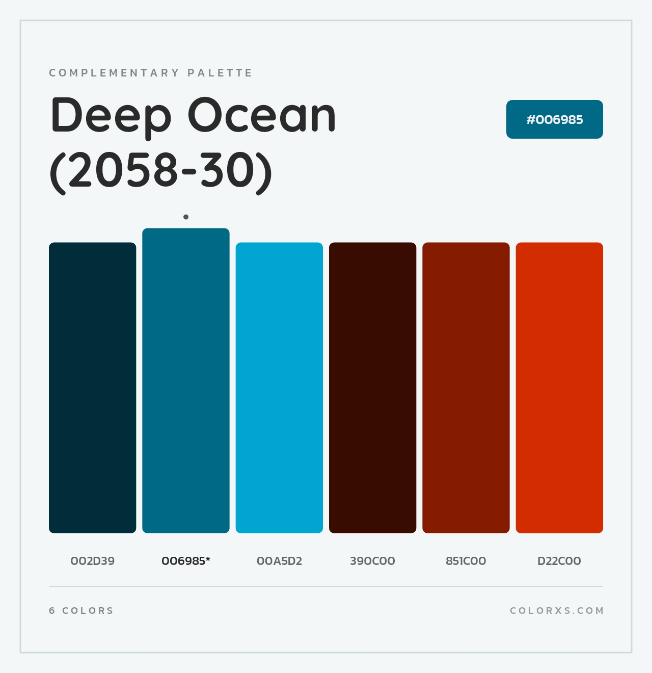 Deep Ocean (2058-30) - Complementary Color Palette