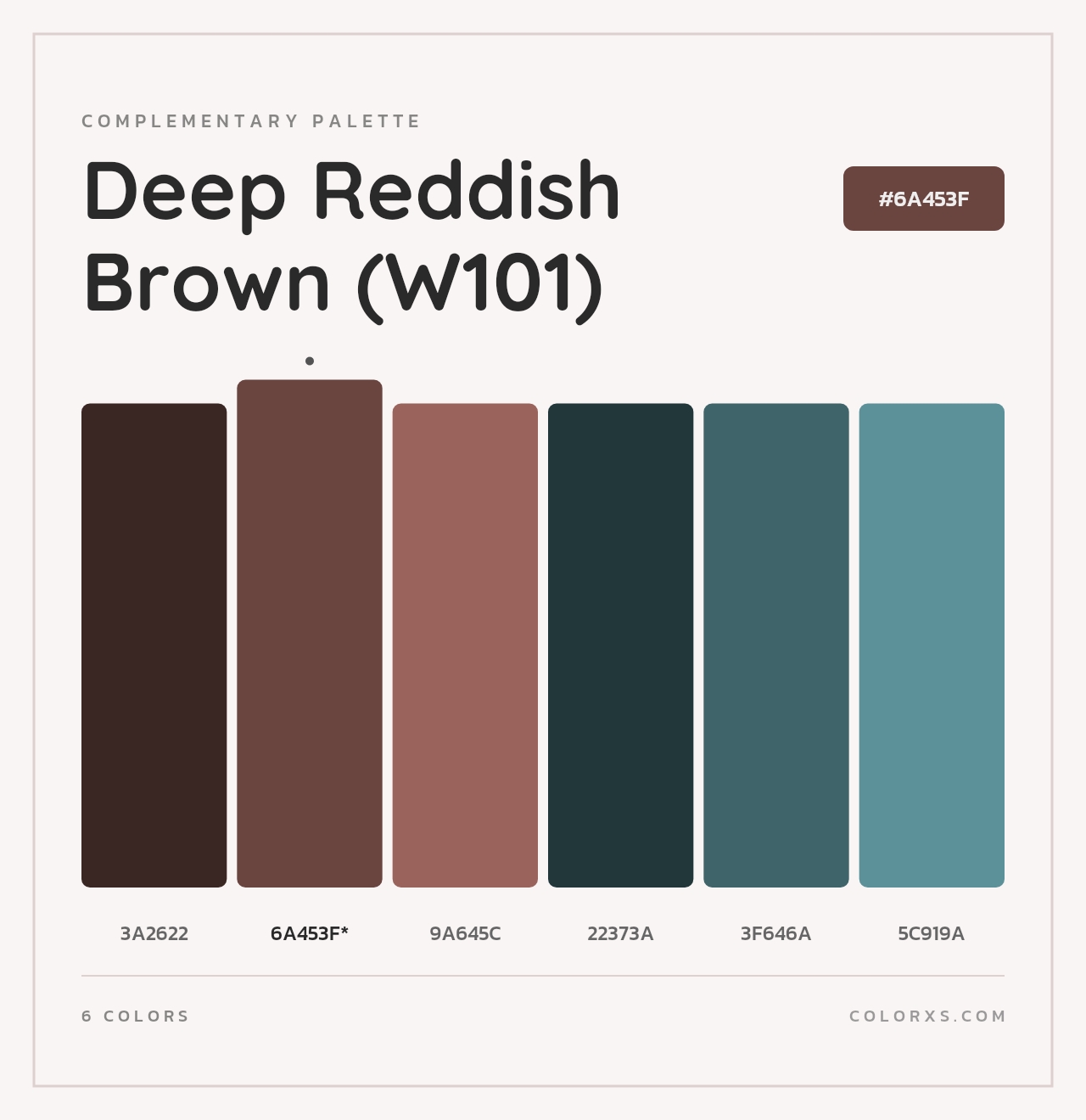 Deep Reddish Brown (W101) - Complementary Color Palette