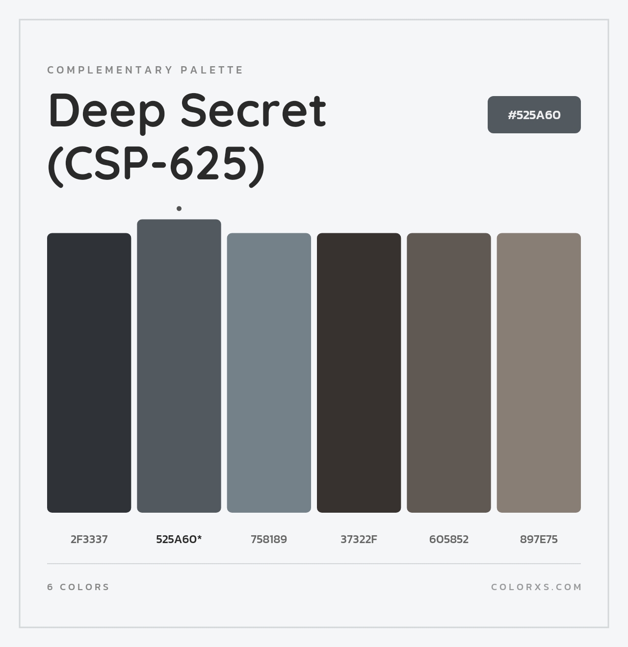 Deep Secret (CSP-625) - Complementary Color Palette