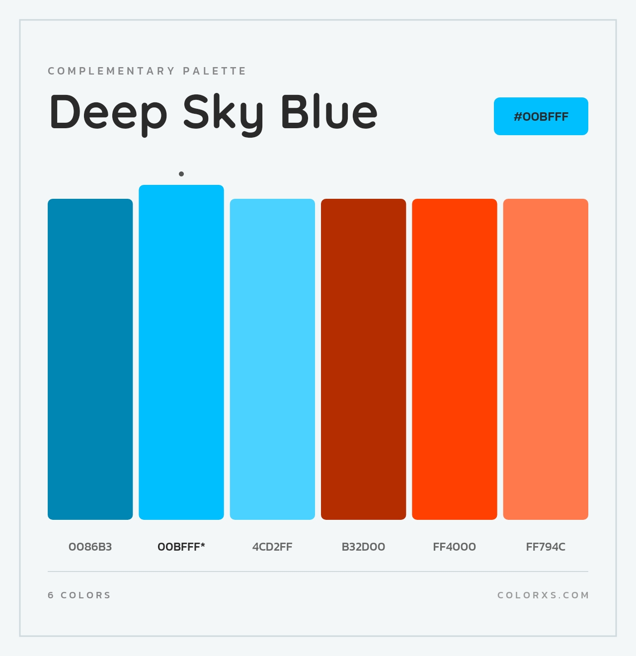 Deep Sky Blue - Complementary Color Palette