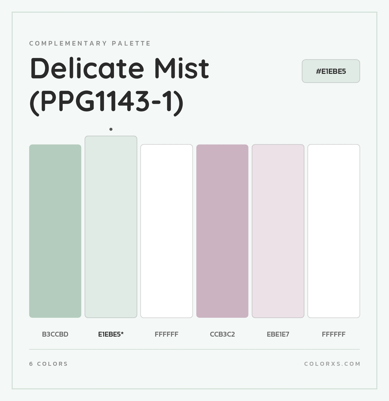 Delicate Mist (PPG1143-1) - Complementary Color Palette