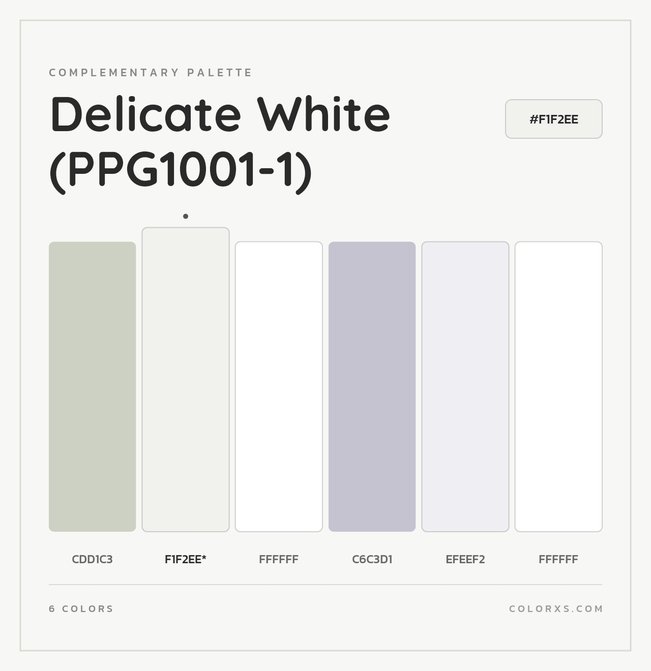 Delicate White (PPG1001-1) - Complementary Color Palette