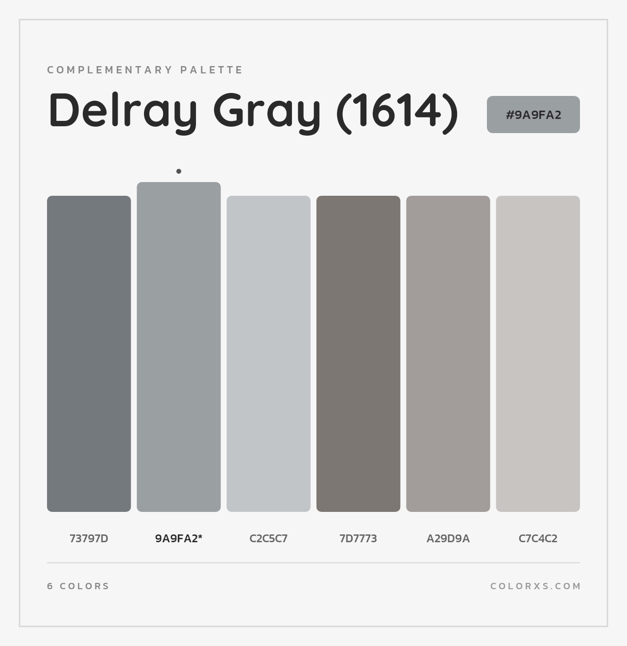 Delray Gray (1614) - Complementary Color Palette