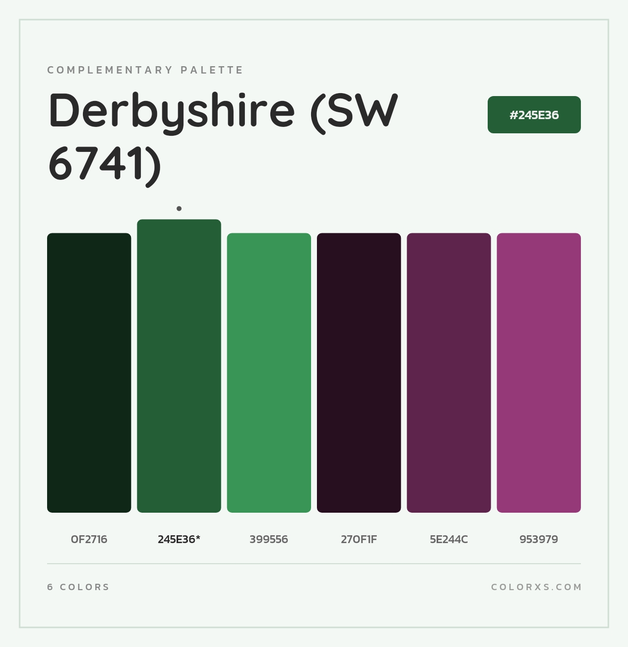 Derbyshire (SW 6741) - Complementary Color Palette