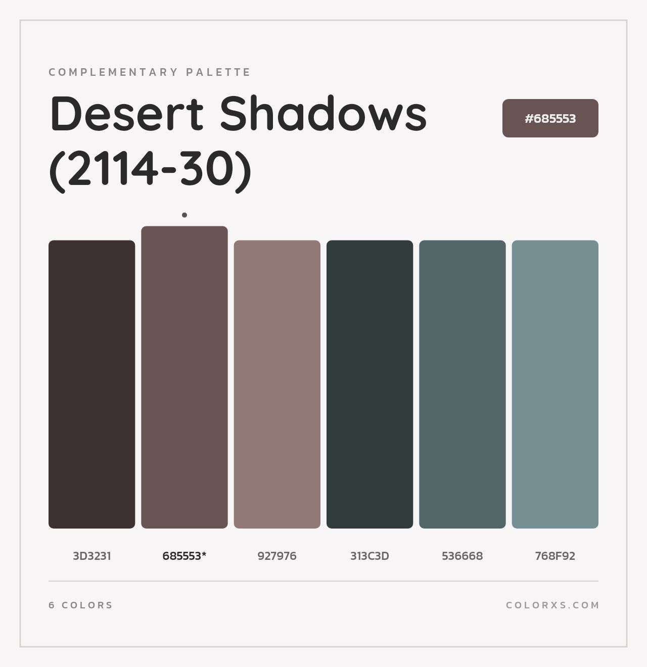 Desert Shadows (2114-30) - Complementary Color Palette