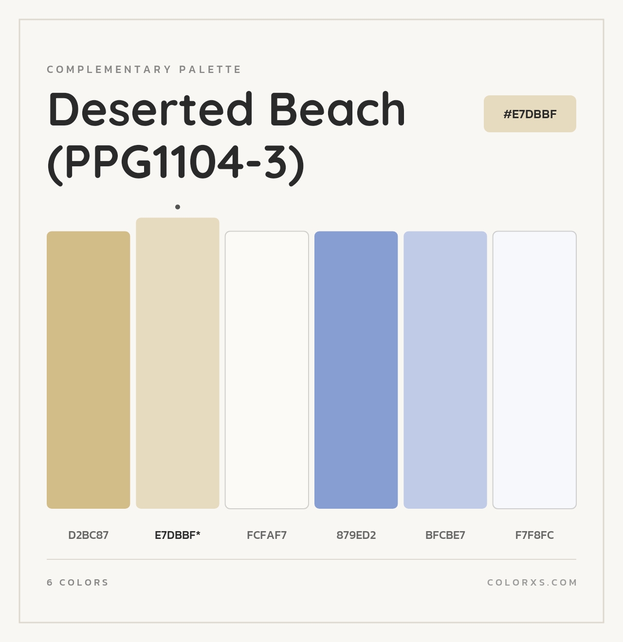 Deserted Beach (PPG1104-3) - Complementary Color Palette