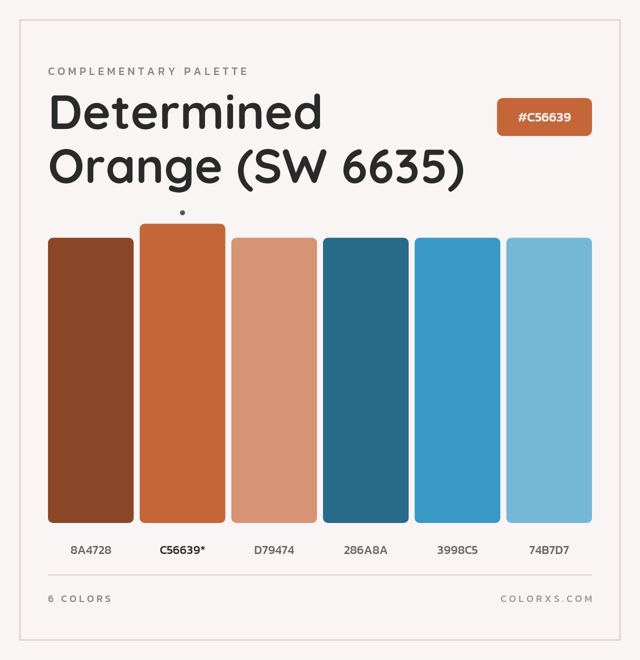 Determined Orange (SW 6635) - Complementary Color Palette