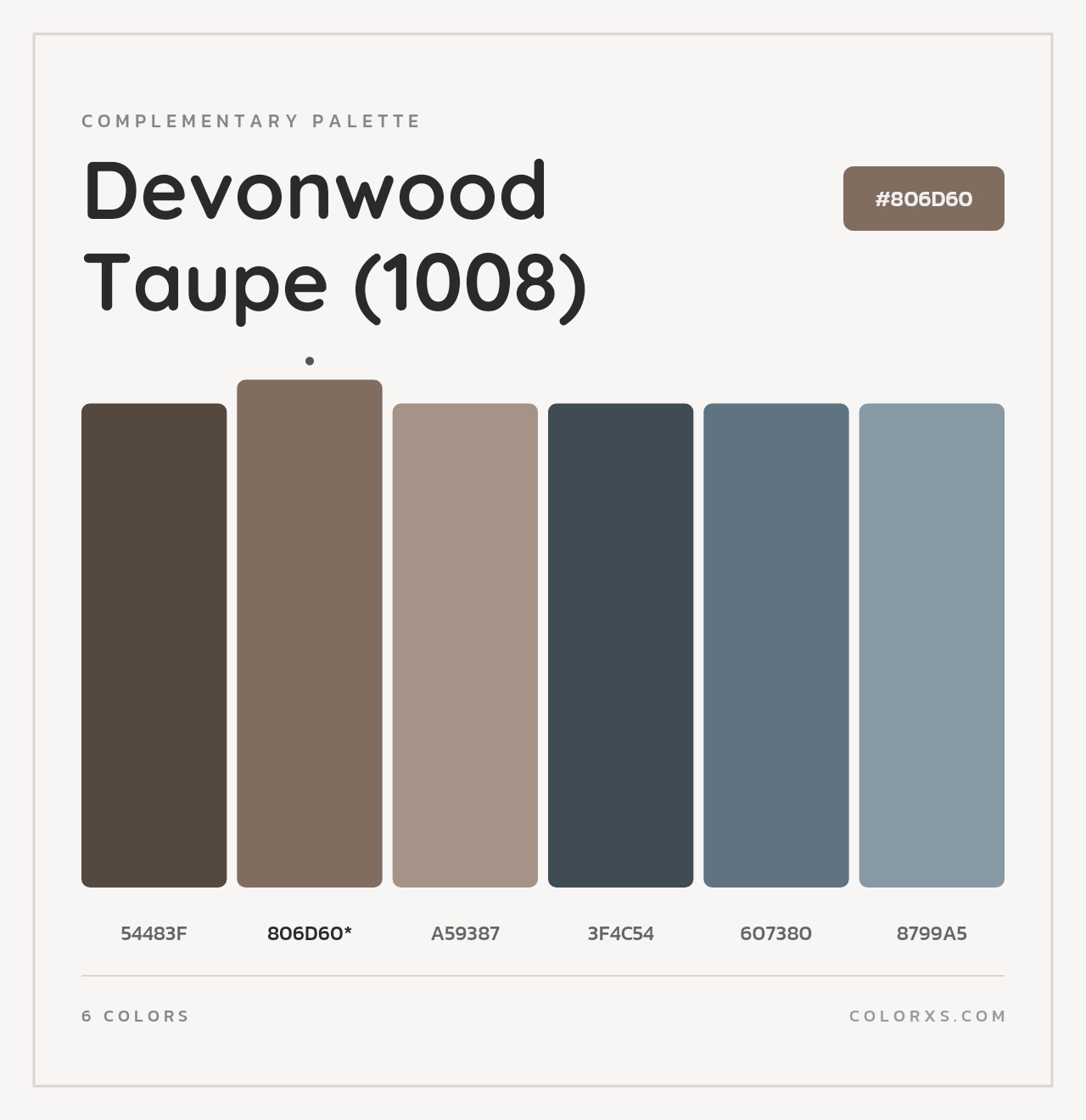 Devonwood Taupe (1008) - Complementary Color Palette