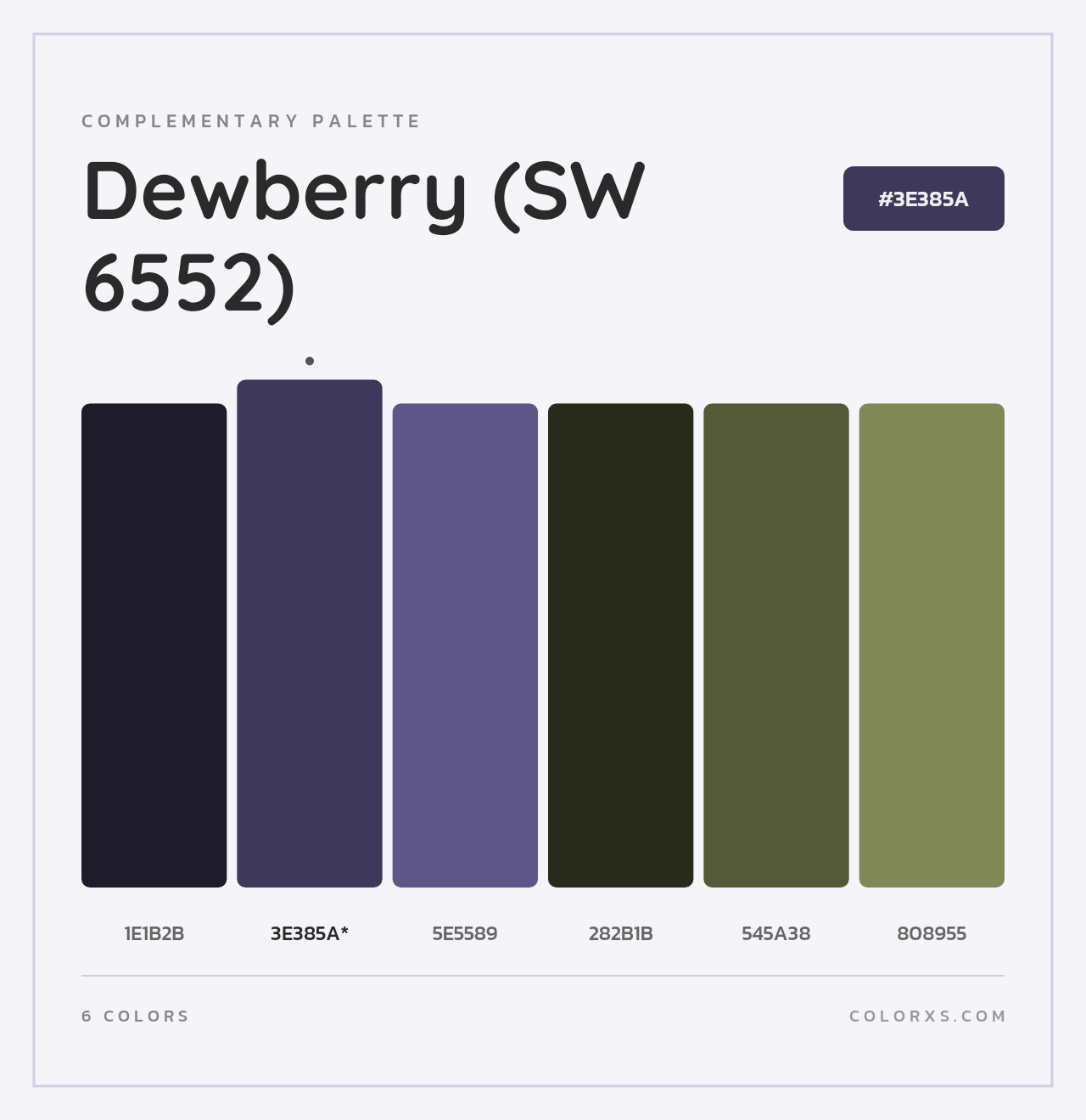 Dewberry (SW 6552) - Complementary Color Palette