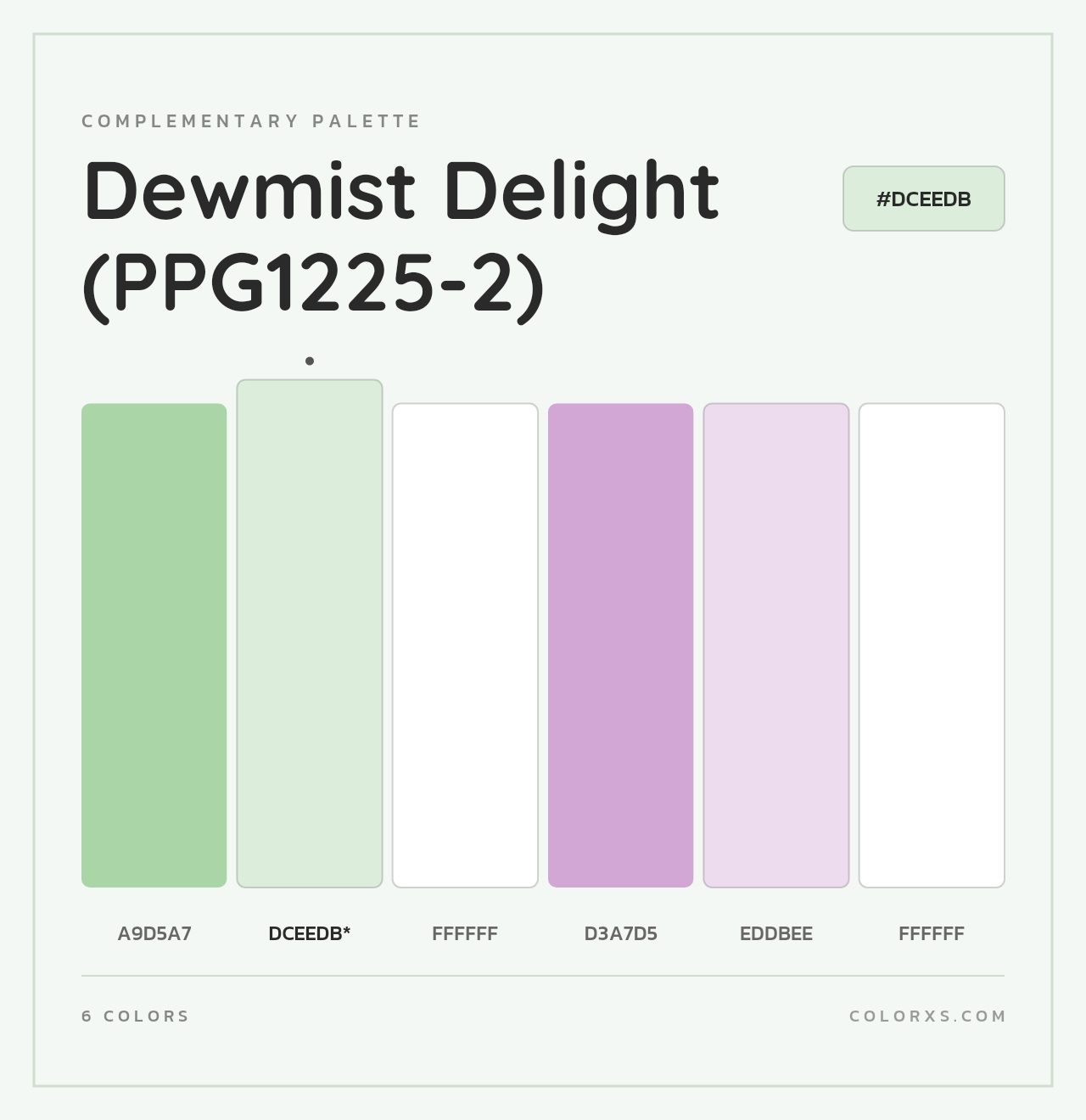 Dewmist Delight (PPG1225-2) - Complementary Color Palette