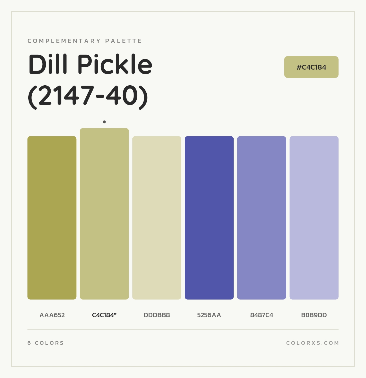 Dill Pickle (2147-40) - Complementary Color Palette
